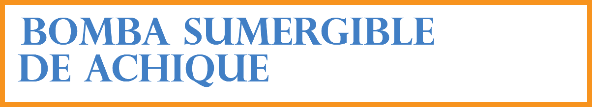 &nbsp;BOMBA SUMERGIBLE DE ACHIQUE